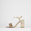 Donna Barca | Sandali Tacco Alto Tacco 8 Cm In Pelle Bronzo