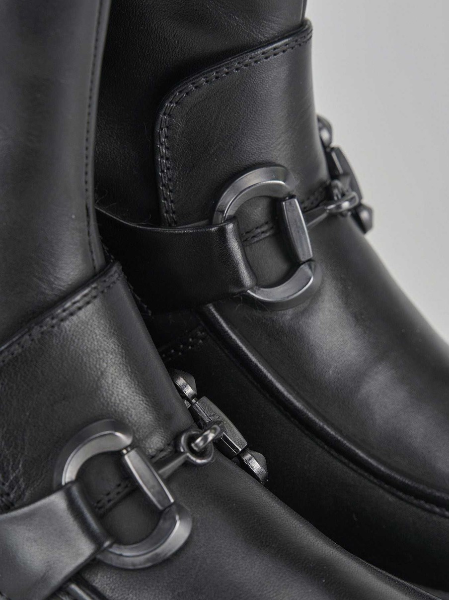 Donna Barca | Stivaletti Tacco Basso Tacco 3 Cm In Pelle Nera