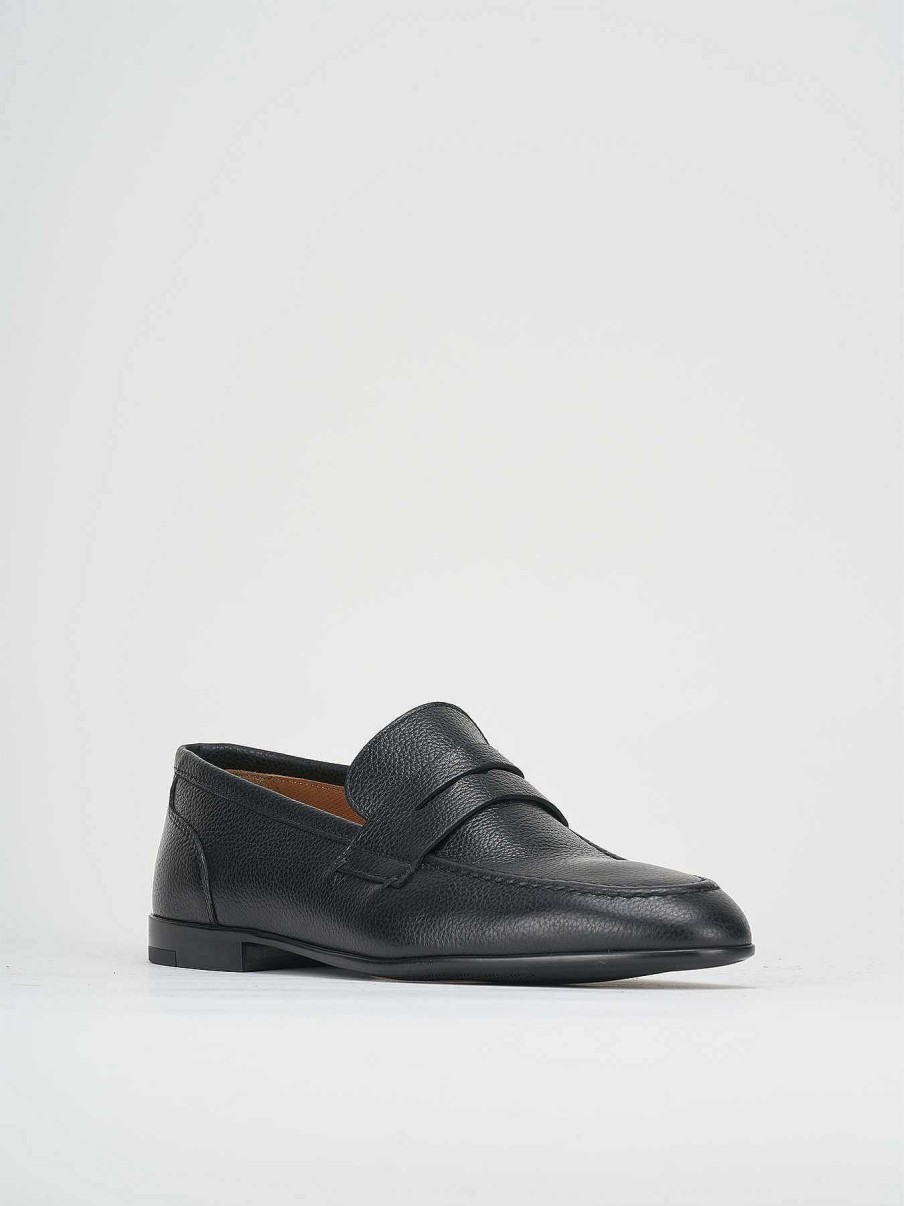 Uomo Barca | Mocassini Tacco 1 Cm In Pelle Nera