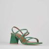 Donna Barca | Sandali Tacco Alto Tacco 6 Cm In Pelle Verde