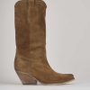 Donna Barca | Stivali Tacco Alto Tacco 6 Cm In Camoscio Beige