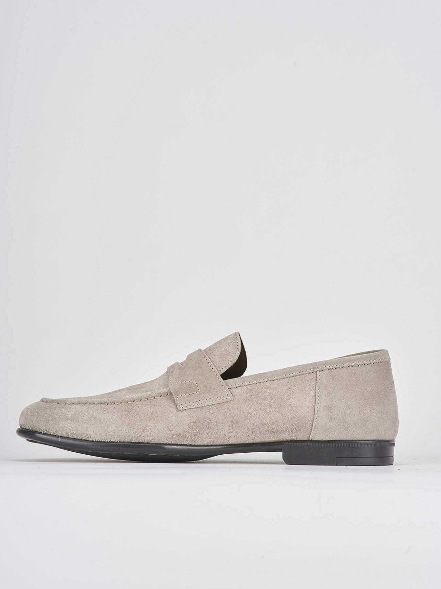 Uomo Barca | Mocassino Tacco 1 Cm In Camoscio Beige