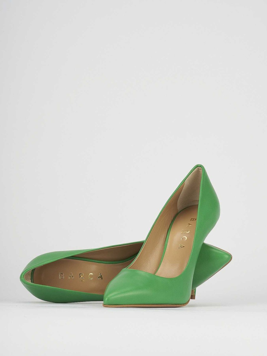 Donna Barca | Decollete Tacco 11 Cm In Pelle Verde