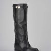 Donna Barca | Stivale Zeppa Interna 3 Cm Nero Pelle