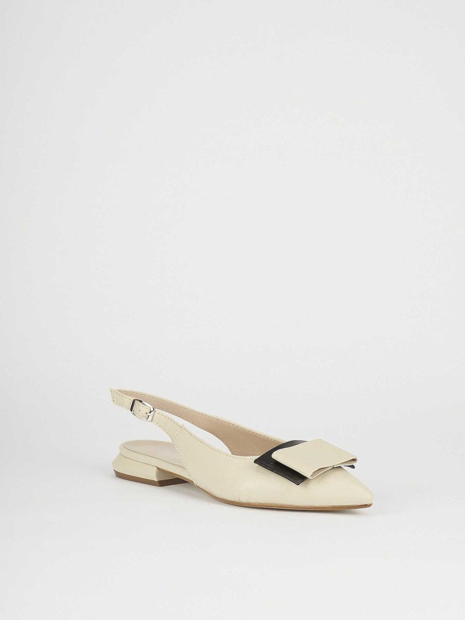 Donna Barca | Scarpe Basse Tacco 1 Cm In Pelle Beige