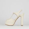 Donna Barca | Sandali Tacco Alto Tacco 10 Cm In Pelle Beige