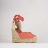 Donna Barca | Espadrillas Tacco 8 Cm In Pelle Rossa