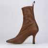 Donna Barca | Stivaletti Tacco Alto Tacco 8 Cm In Pelle Marrone