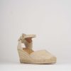 Donna Barca | Espadrillas Tacco 6 Cm In Pelle Beige