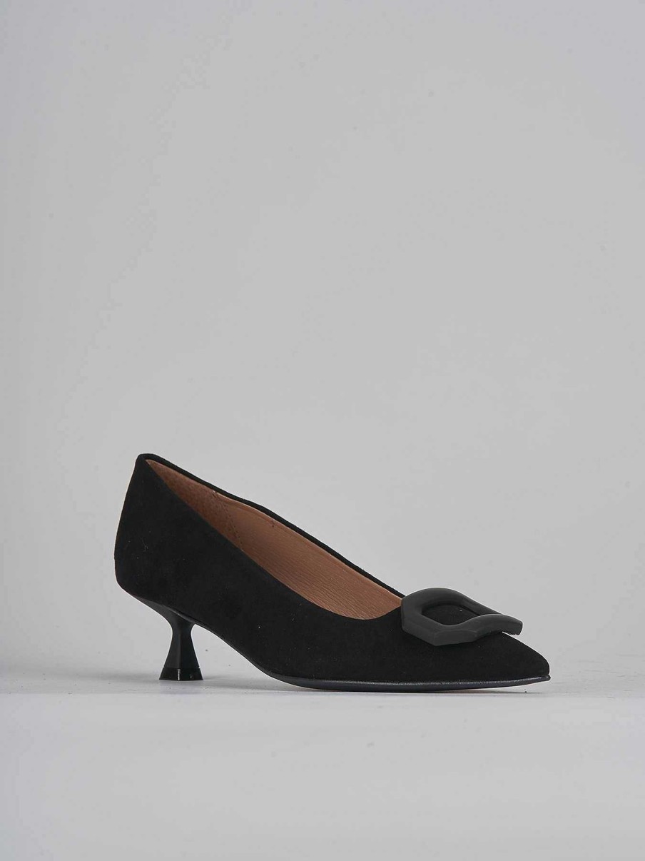 Donna Barca | Decollete Tacco 5 Cm In Camoscio Nero