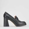 Donna Barca | Mocassini Tacco 8 Cm In Pelle Nera