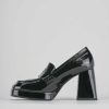 Donna Barca | Mocassino Tacco 7 Cm In Vernice Nera