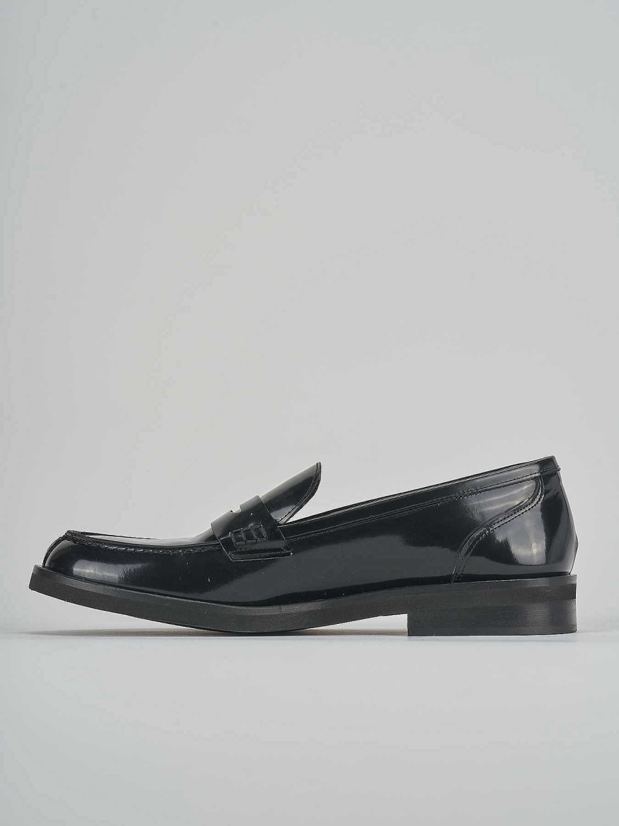 Donna Barca | Mocassino Tacco 2Cm Nero Pelle