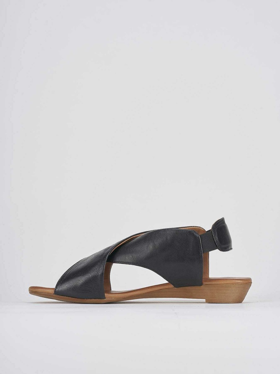 Donna Barca | Zeppa Tacco 3 Cm In Pelle Nera