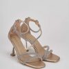 Donna Barca | Sandali Tacco Alto Tacco 8 Cm In Pelle Bronzo