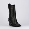 Donna Barca | Stivaletti Tacco Alto Tacco 8 Cm In Pelle Nera