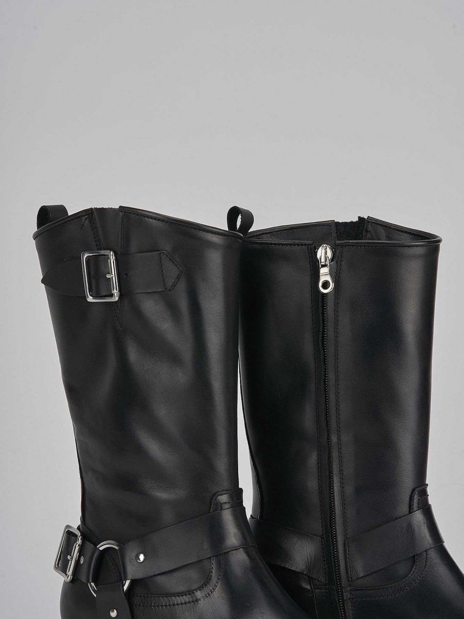 Donna Barca | Stivali Tacco 2Cm Pelle Nero