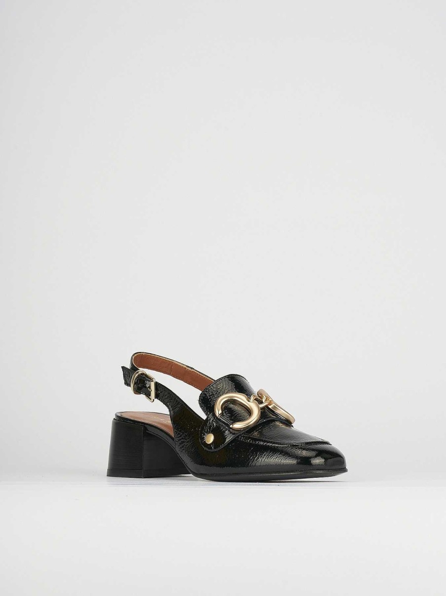 Donna Barca | Mocassino Tacco 5 Cm Vernice Nera