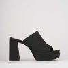 Donna Barca | Pantofole Tacco 10 Cm In Pelle Nera