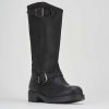 Donna Barca | Stivali Tacco Basso Tacco 1 Cm In Pelle Nera