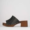 Donna Barca | Pantofole Tacco 5 Cm In Pelle Nera