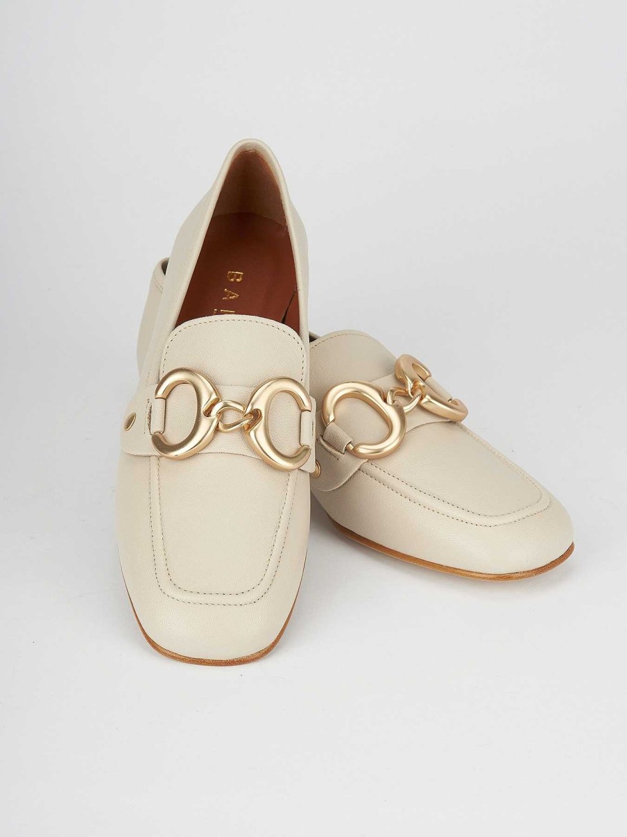 Donna Barca | Mocassini Tacco 1 Cm In Pelle Beige