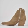 Donna Barca | Stivaletti Tacco Alto Tacco 7 Cm In Camoscio Beige