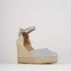 Donna Barca | Espadrillas Tacco 5 Cm In Camoscio Azzurro