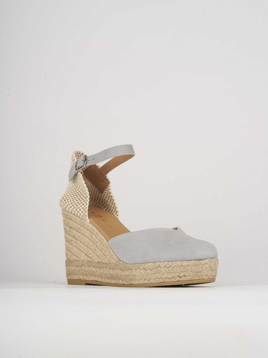 Donna Barca | Espadrillas Tacco 5 Cm In Camoscio Azzurro