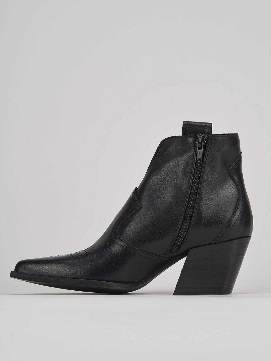 Donna Barca | Stivaletti Tacco Alto Tacco 7 Cm In Pelle Nera