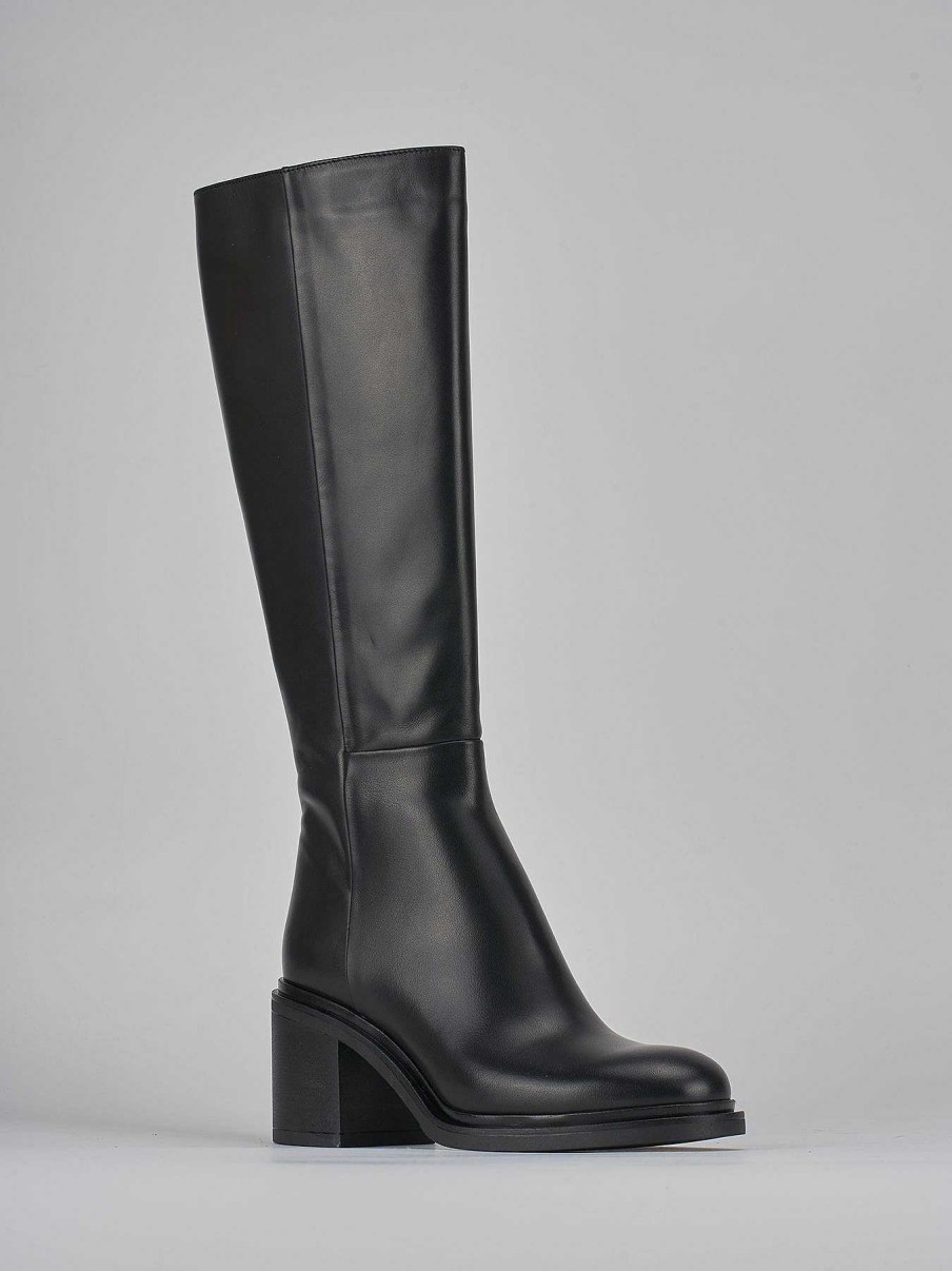 Donna Barca | Stivali Tacco 5Cm Pelle Nero