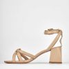 Donna Barca | Sandali Tacco Alto Tacco 6 Cm In Pelle Beige