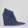 Donna Barca | Stivaletti Tacco Alto Tacco 9 Cm In Tessuto Blu