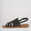 Donna Barca | Sandali Tacco Basso Tacco 1 Cm In Pelle Nera