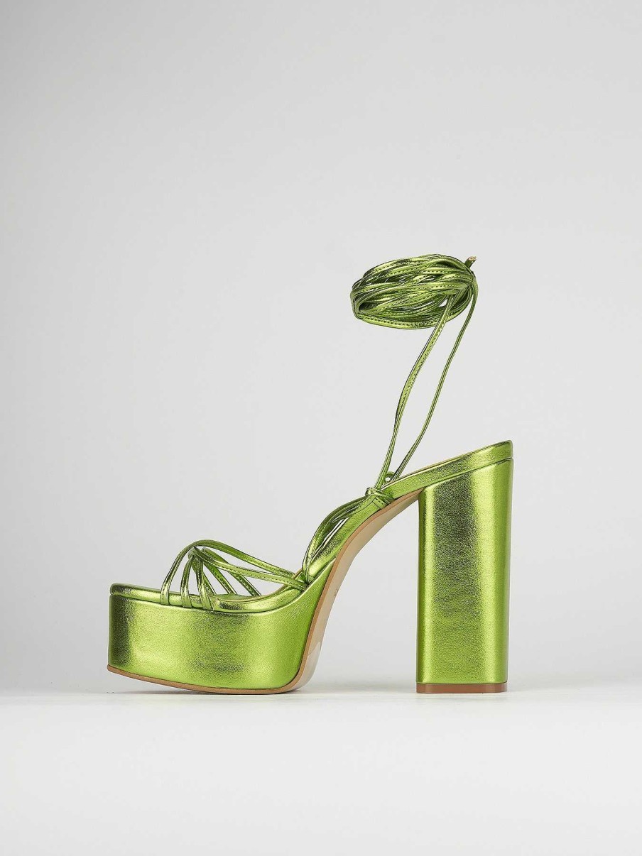 Donna Barca | Sandali Tacco Alto Tacco 11 Cm In Pelle Verde