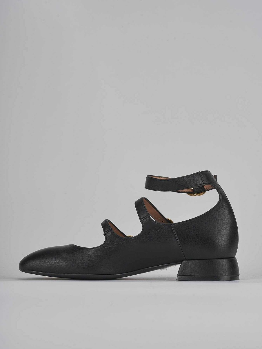 Donna Barca | Decollete Tacco 3Cm Pelle Nero