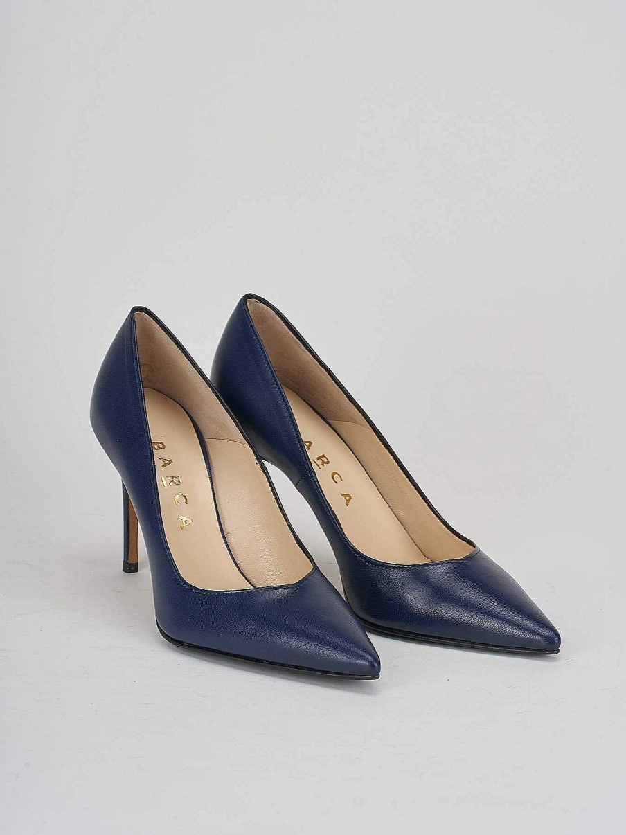 Donna Barca | Decollete Tacco 8 Cm In Pelle Blu