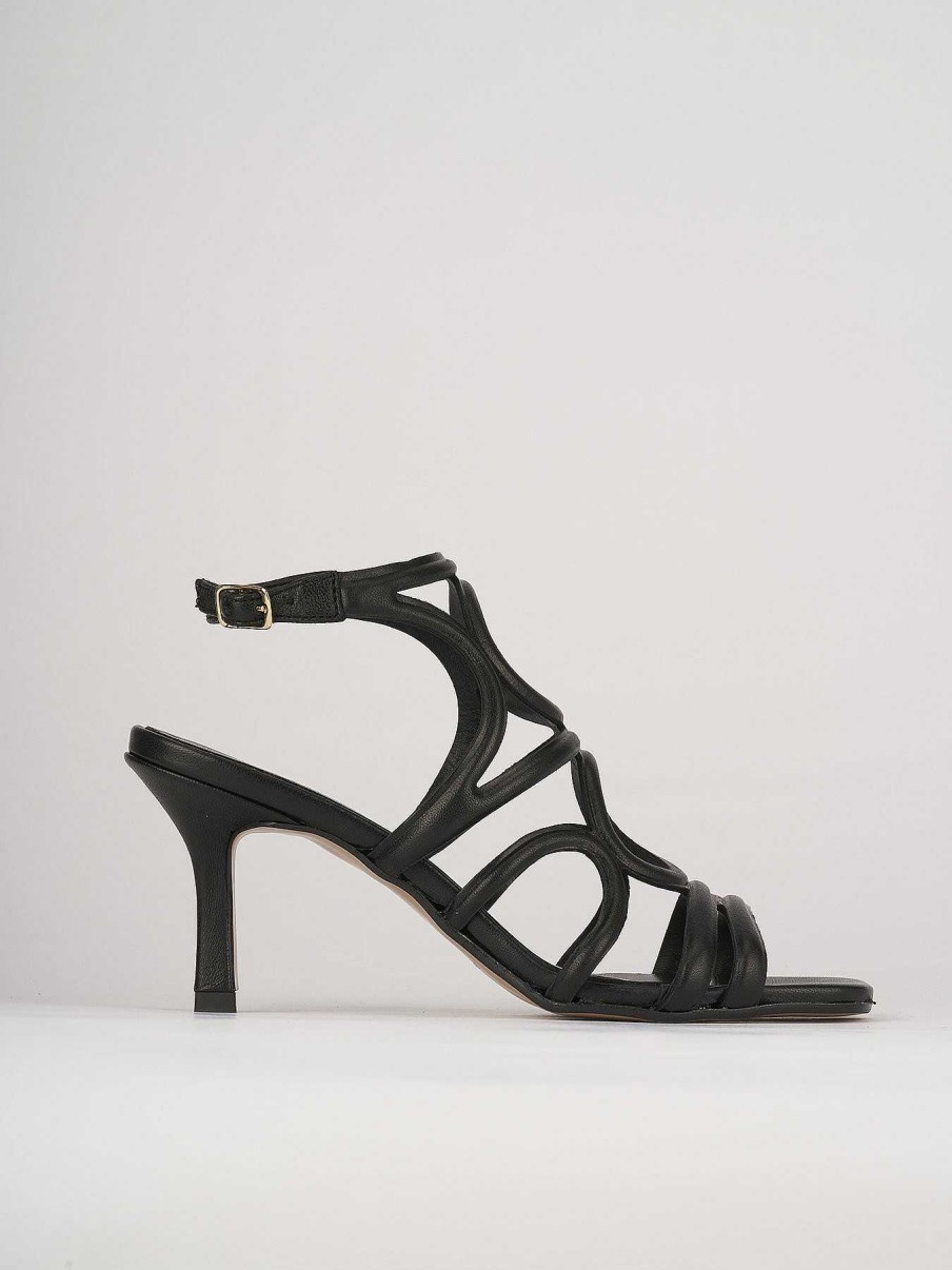 Donna Barca | Sandali Tacco Alto Tacco 6 Cm In Pelle Nera