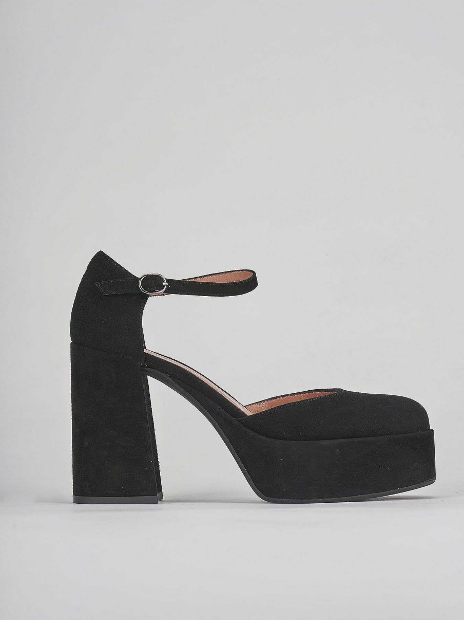 Donna Barca | Decollete Tacco 9 Cm Camoscio Nero