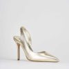 Donna Barca | Slingback Decolte Tacco 9 Cm Oro Pelle