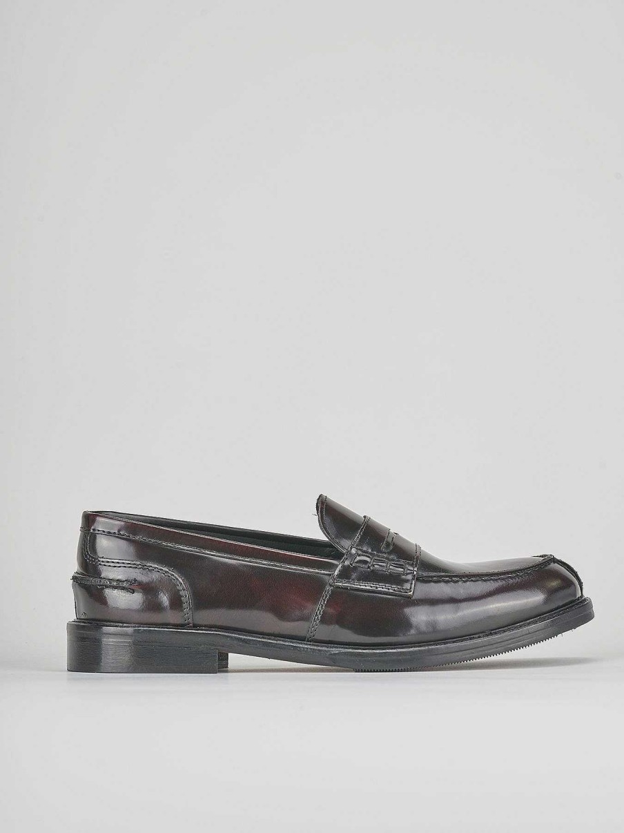 Donna Barca | Mocassino Tacco 1 Cm In Pelle Bordeaux