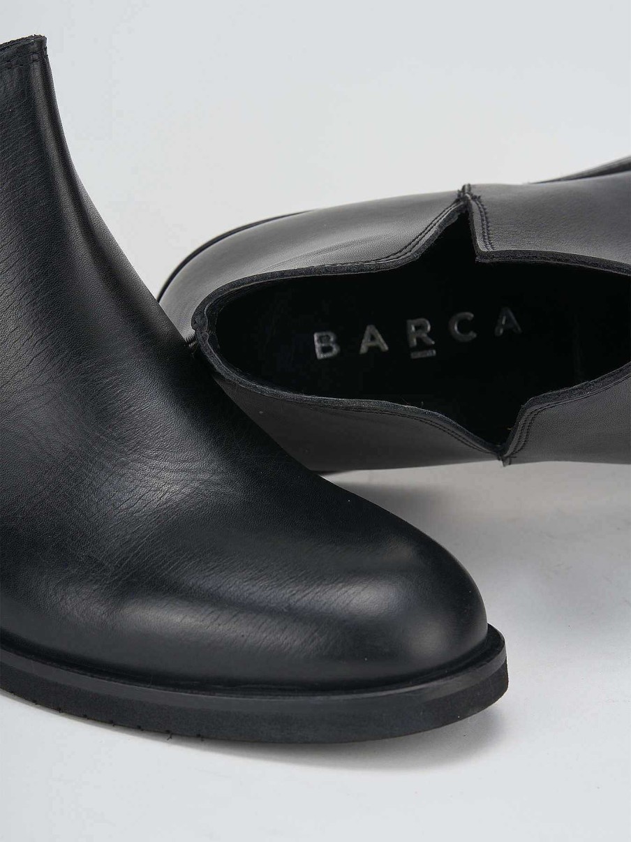 Donna Barca | Stivaletti Tacco Basso Tacco 1 Cm In Pelle Nera