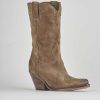 Donna Barca | Stivaletti Tacco Alto Tacco 5 Cm In Camoscio Beige