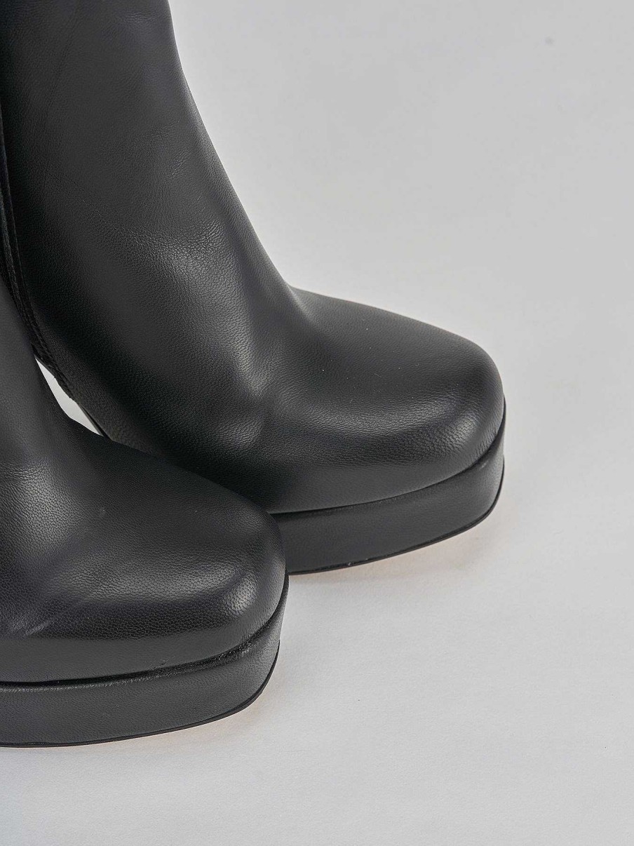 Donna Barca | Stivaletti Tacco Alto Tacco 9 Cm In Pelle Nera