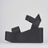 Donna Barca | Zeppa Tacco 9 Cm In Pelle Nera