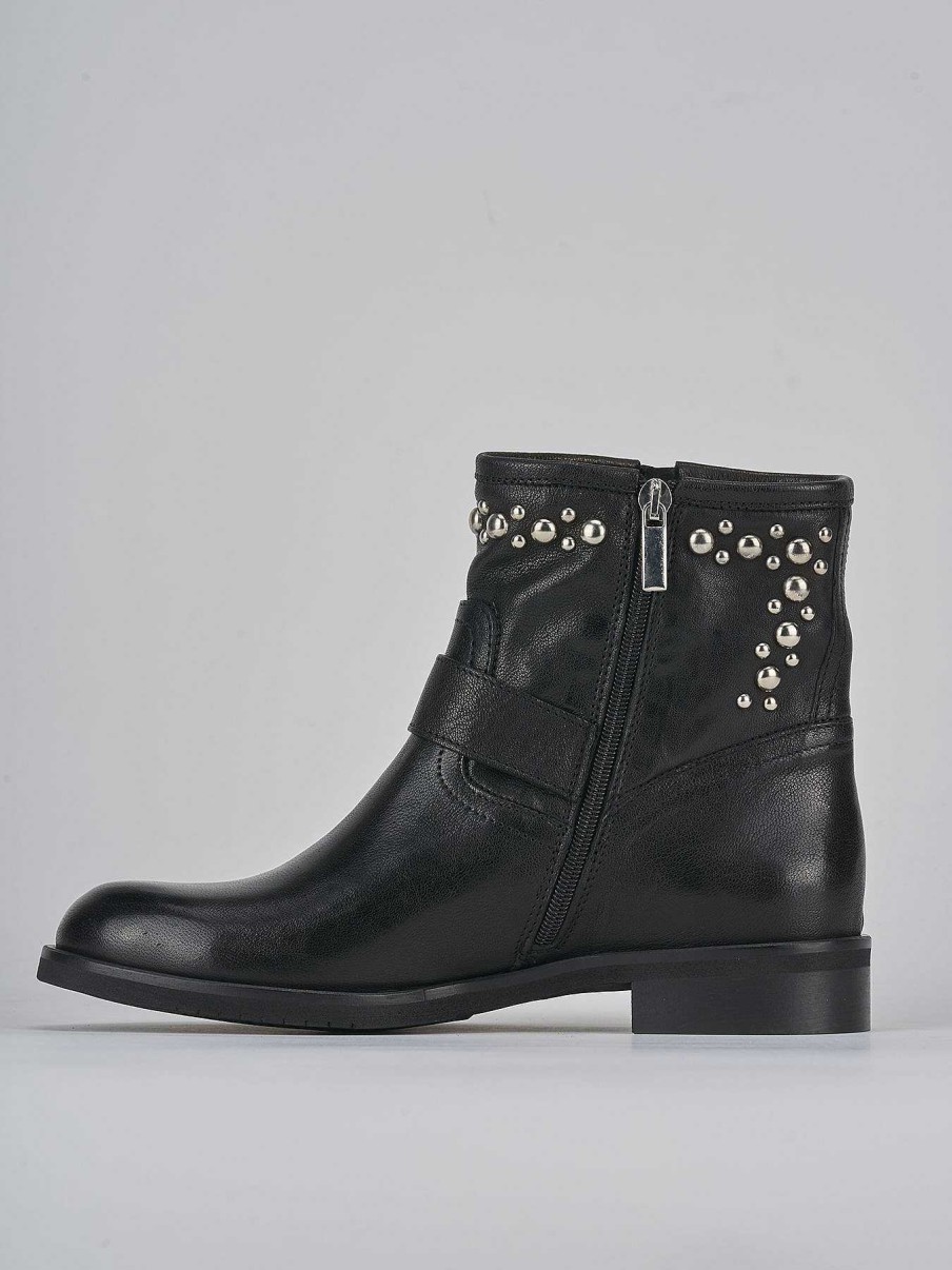 Donna Barca | Stivaletti Tacco 1Cm Pelle Nero