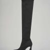 Donna Barca | Stivali Tacco Alto Tacco 8 Cm In Camoscio Nero