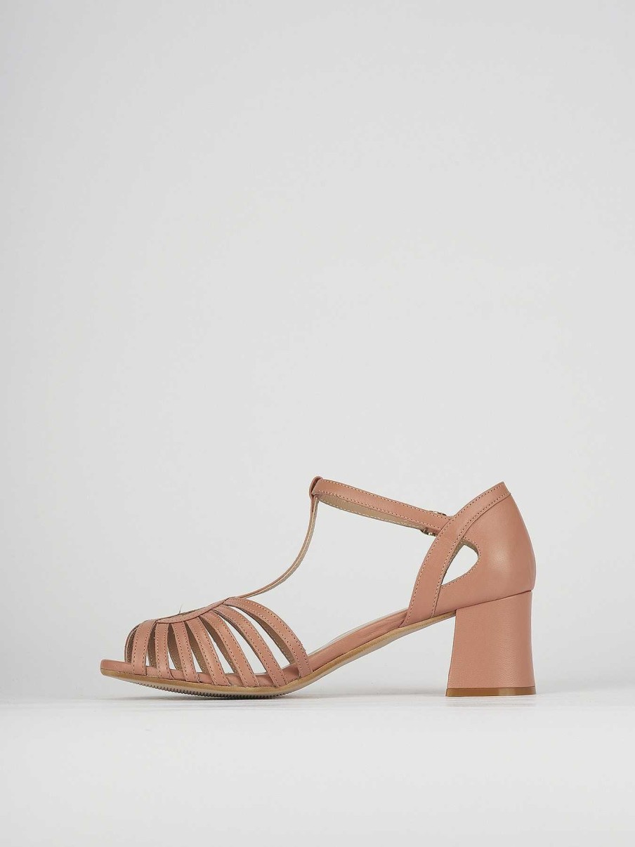 Donna Barca | Sandali Tacco Alto Tacco 5 Cm In Pelle Rosa