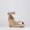 Donna Barca | Espadrillas Tacco 8 Cm Camoscio Rosa