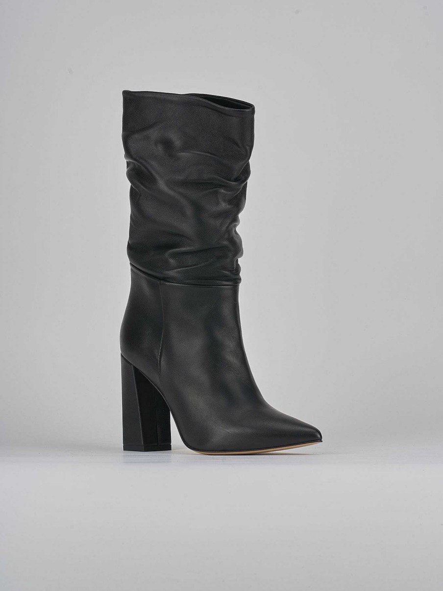 Donna Barca | Stivaletti Tacco Alto Tacco 9 Cm In Pelle Nera